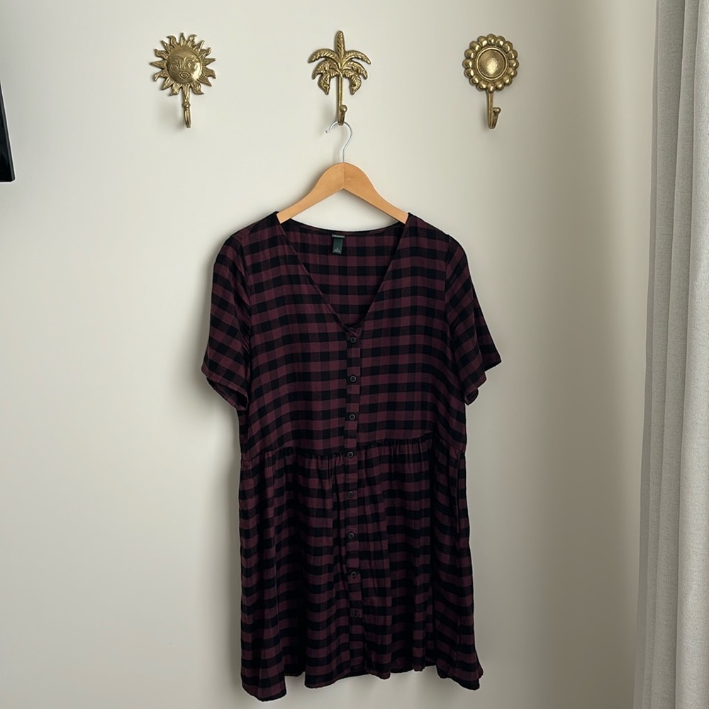 Gingham T-Shirt Dress